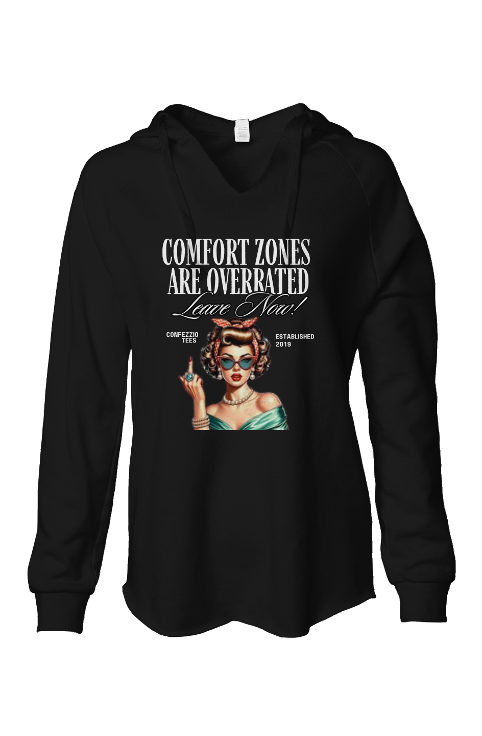 Womens Lightweight Wash Hooded Sweatshirt