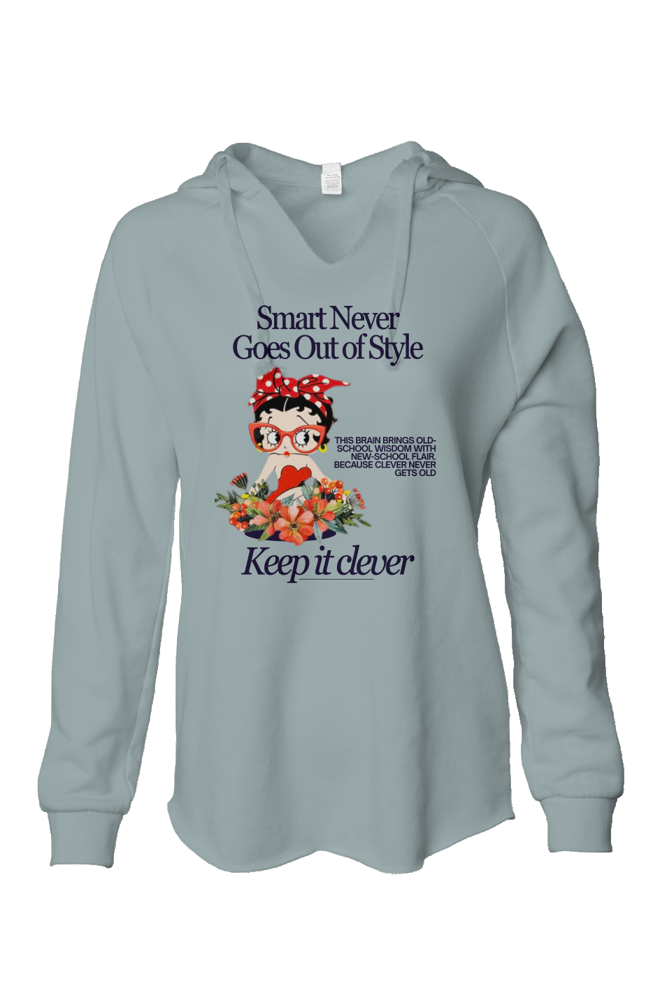 Womens Lightweight Wash Hooded Sweatshirt