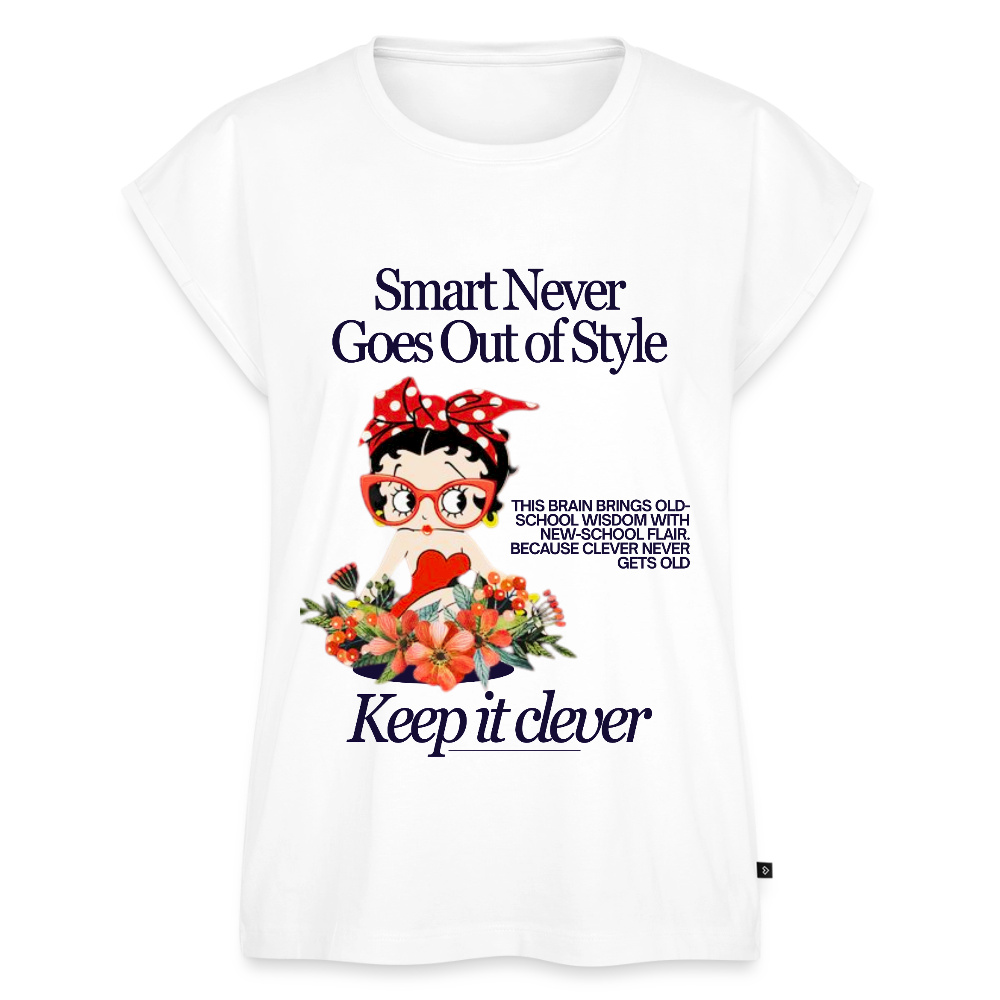 Women's Roll Cuff T-Shirt - white
