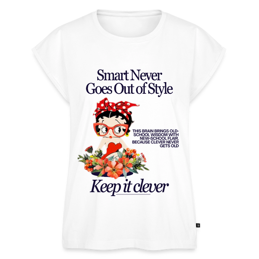 Women's Roll Cuff T-Shirt - white