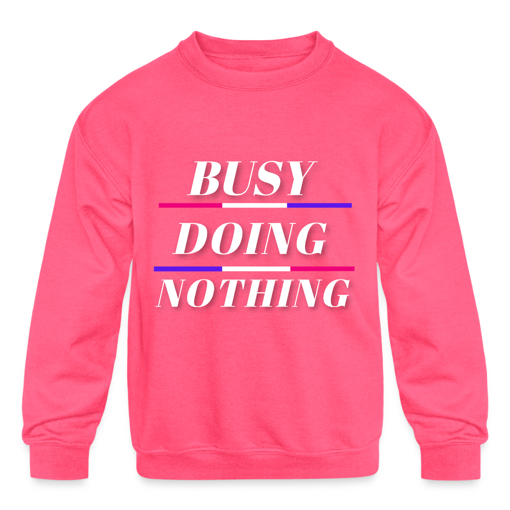 Kids' Crewneck Sweatshirt - neon pink