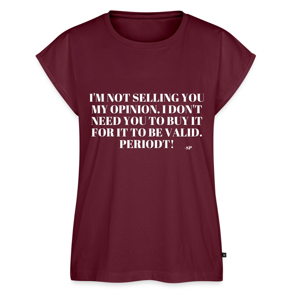 Women's Roll Cuff T-Shirt - burgundy