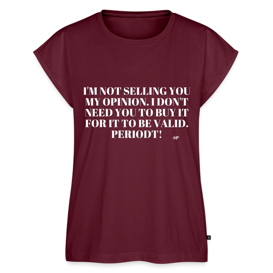 Women's Roll Cuff T-Shirt - burgundy