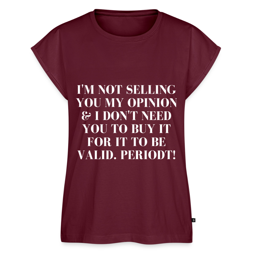 Women's Roll Cuff T-Shirt - burgundy
