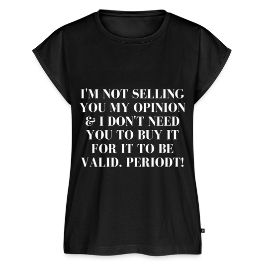 Women's Roll Cuff T-Shirt - black