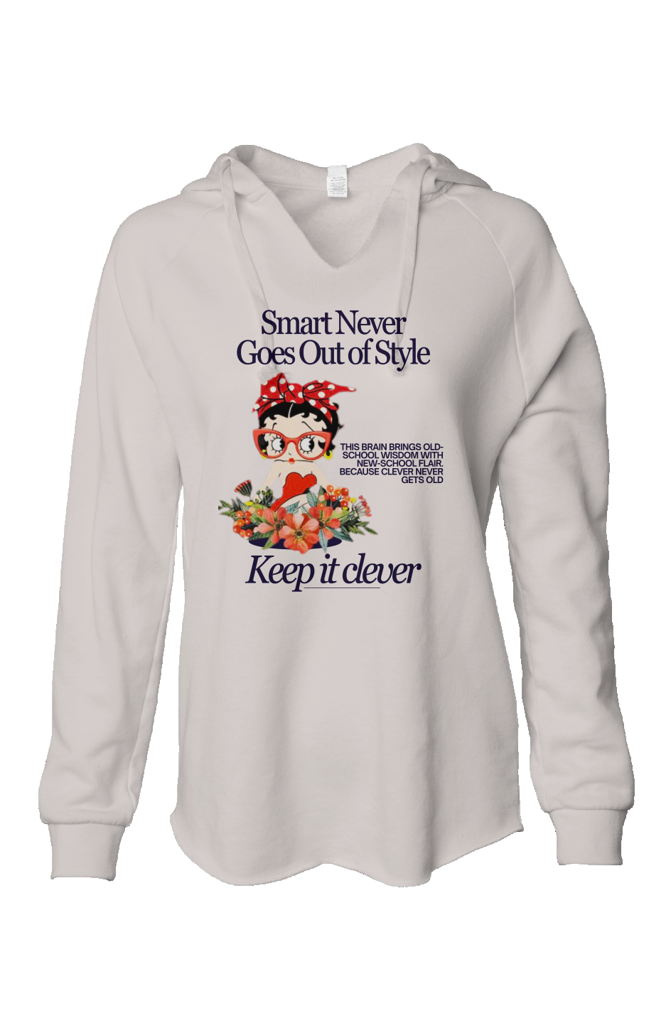 Womens Lightweight  Wash Hooded Sweatshirt