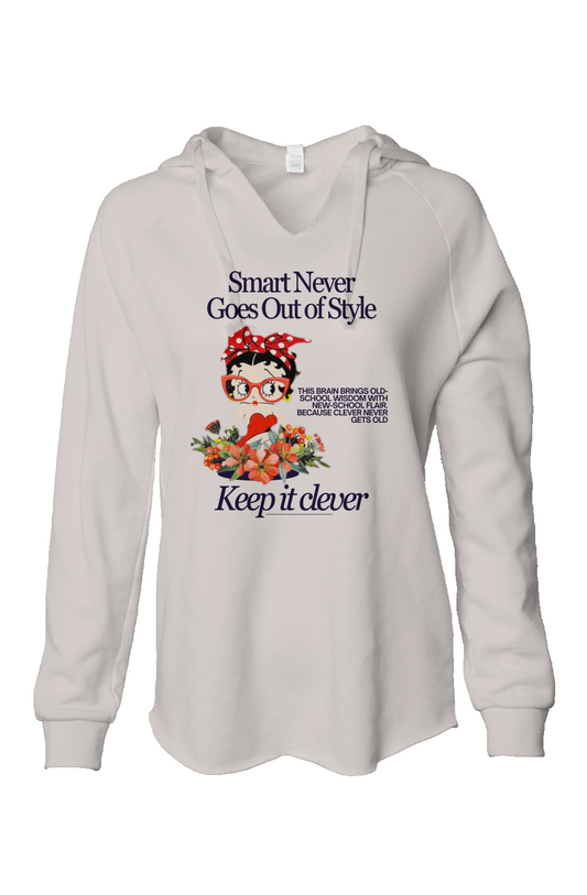 Womens Lightweight  Wash Hooded Sweatshirt